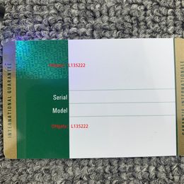 Highest version Green Security Warranty Card Custom Print Model Serial Number Address On Guarantee Card Watch Box For Boxes Watche220o