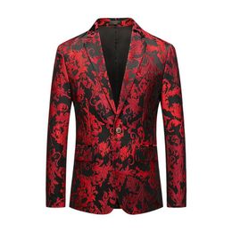 Men's Suits & Blazers Floral Party Dress Suit Luxury Embroidered Wedding Blazer Dinner Tuxedo Jacket268k