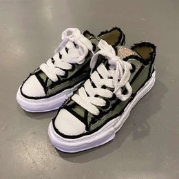 2024 Latest Maison Mihara Yasuhiro Designer Hiking Canvas Shoes Toe Cap MMY Fashion Leather Black White Sneakers Flat Loafers Outdoor Jogging Walking Shoe Size 36-47