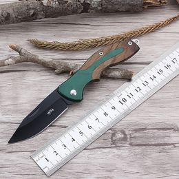 Small Folding Knife Stainless Steel Camping Pocket Knife Wood EDC Outdoor Blades Cutter Cutlery