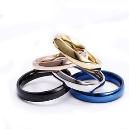 Update Stainless Steel Blank Ring Gold Blue Simple Band Rings Finger Women Mens Ring Fashion Jewellery