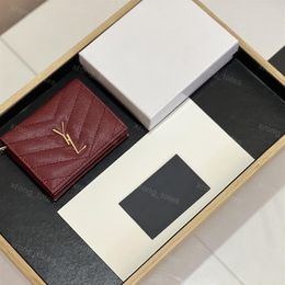 Small Designer Wallet Men Cardholder Women Genuine Leather Wallets Y Fashion Letter Purses Short Card Holder Coin Pocket Clutch Ba2763
