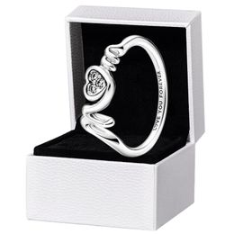 Mom Pave Heart Ring 925 Sterling Silver Mother's Day gift Jewellery with Original Box Set For pandora CZ diamond Love you Rings239I