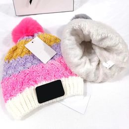 1pcs Winter children Christmas Hats Travel boy Fashion kid Beanies Skullies Chapeu Caps Cotton Ski cap girl grey hat keep warm gift pink color Double thickened 4-14