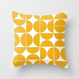 Pillow Case Mid Century Modern Geometric Yellow Cover Decorative Throw Soft Cosy Bed Sofa Cushion Home Decor 230909