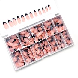 False Nails 504pcs Almond Press on White French Tip Reusable Medium Fake Artificial for Party Weddings s 230909