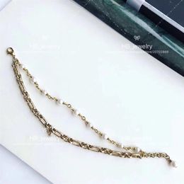 Popular fashion High version Double Pearl bracelet for lady Design Women Party Wedding Jewellery for Bride with BOX 290e