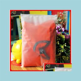 Storage Bags 100Pcs 24X35Cm Zip Lock Zipper Top Frosted Plastic Bags For Clothing Tshirt Skirt Retail Packaging Customised Logo Pr227E