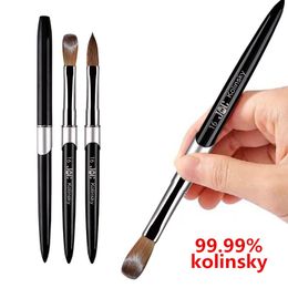 Nail Brushes 1PC Acrylic Brush Kolinsky Sable UV Gel Carving Pen Liquid Powder DIY Drawing 230909