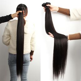 Kisshair 28 30 32 34 inç Remy Brezilya İnsan Saçı 3 PCS kütikül hizalanmış saç uzantısı düz işlenmemiş çiğ Hint Saç Bundl186g