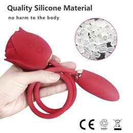 Sex Toys Massager 2 in 1 Rose Vibrator Sucks Clitoris Vaginal Stimulator Massages Female Masturbation