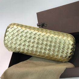 Vintage Satin Weave Leather Evening Bag Multifunctional Clutch Women's New Jewellery Box Cosmetic Bag Fashion Versatile Design 279P