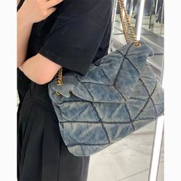 Washed denim women's bag, chain messenger bag, wandering bag, antique and versatile 2023 new trendy and fashionable high-end bag