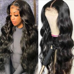 small packaging boxes Human Hair Wigs Baby Pre Plucked Body Wave Lace Front Wig 13X4 Hd Transparent Frontal Preplucked Closure Bra260k