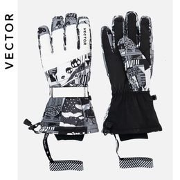 Ski Gloves 2in1 Mittens Snowboard Men Women Female Snow Winter Sport Warm Waterproof Windproof Skiing Faux Leather Plam 230909