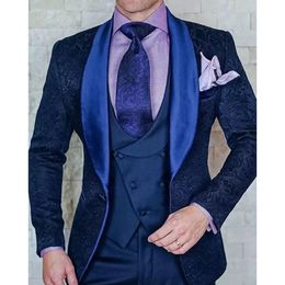 Men's Suits Blazers Men for Wedding 2023 Italian Design Custom Made Black Smoking Jacket 3 Piece Groom Terno For 230909