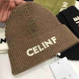 Beanie/Skull Caps Luxury Designer Knit Beanies Skull Caps Winter Warm Unisex Letter C Quality Hats for Men and Women T230910