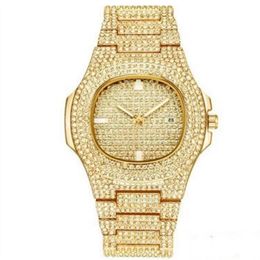 Diamond Stainless Steel Fashion Watch Men Women Swiss Watch Dress Quartz Watch Orologio Gold Fashion Casual Wristwatch2834