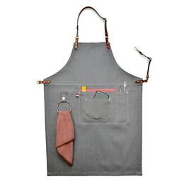 Senyue Chef Waiter Bakery Coffee Shop Barber Barbecue apron for Men's and Women's General Overalls Y200104224i191Y