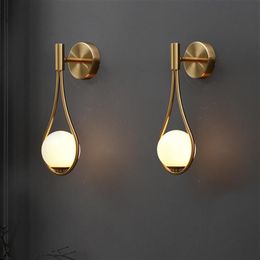 wall lamp led Gold Color white glass shade G9 bedroom Bedside Restaurant Aisle Wall Sconce modern bathroom indoor lighting fixture292Z