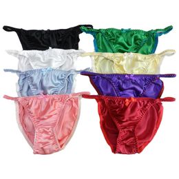 Yavorrs 8pcs 100% Silk Women's Style String Bikinis Panties S M L XL XXL272C