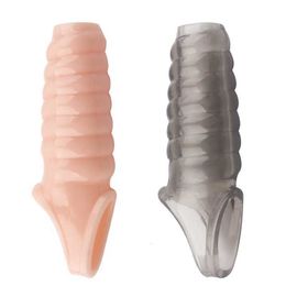 Sex Toy Massager Men Delay Lock Sperm Sex toy Toys Threaded Enhancer Ring Penis Extender Sleeve Erection Cock Erotic