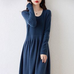 Urban Sexy Dresses Winter Cashmere For Women 100 Wool Knitted Clothing 2023 Arrival Long Style 5Colors Female Jumpers 230909