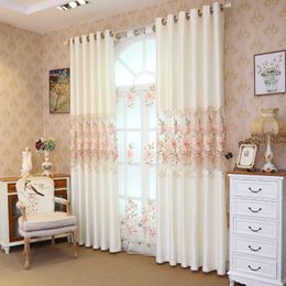 Sheer Curtains Highend Chenille Jacquard Curtain Hollow Embroidery Simple European Blackout Villa Bedroom Living Room Customization 230909