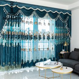 Sheer Curtains Chenille Cashmere Embroidery High Blackout for Living Dining Room Bedroom Finished Luxury Hollowing Floor Windows 230909