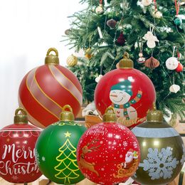 Hot selling new Christmas decorative glowing toy LED inflatable Christmas ball Christmas outdoor decoration festival layout Free UPS