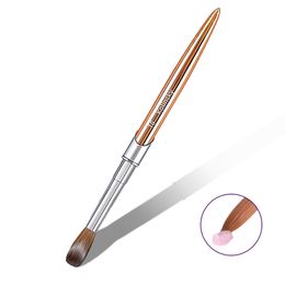 Nail Brushes 100 Pure Kolinsky Acrylic Brush Oval Crimped Gold Handle Professional Salon Quality for Powder Size 218 230909