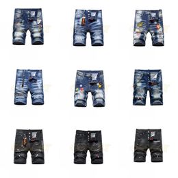 Luxury Mens Casual Jeans Shorts Men Design Ripped Distressed Denim Biker Shorts Male Hip Hop Rock Short Pants2802