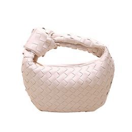AnjBotegss Jodie bag Horn Cow Fashionable Bun Handwoven 2023 New Korean Edition Solid Colour Popular Knot Dumpling Handbag RQ89