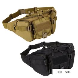 Men's Tactical Waist Bag Pack Pack Camo Waterproof Hip Belt Bag Pouch for Hiking Climbing Outdoor250l