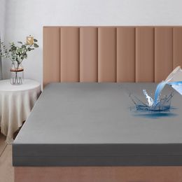 Mattress Pad 6Sides Waterproof Cover with Zipper Thicken Protector Pure Cotton Allseasons Bed for Twin Full 230909