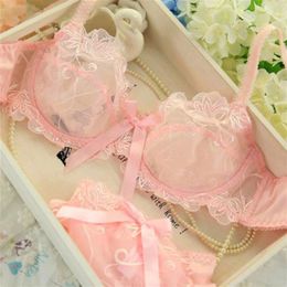 intimates bra set Sexy Lace Underwear Push Up brassiere Lingerie Transparent Bralette Women Bra Panties Set3334