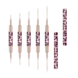 Nail Brushes EVAL Leopard Liner 5PCS Double Head Art Details Set Striper UV Gel Painting Pen Manicure 230909