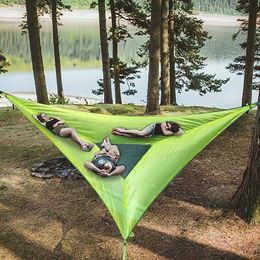 Hammocks Portable Hammock Multifunctional Triangle Aerial Mat For Outdoor Camping Tree Tent Multi Person Sleep Pad J230302290Z