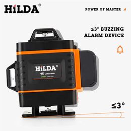 HILDA 12 16 Lines 3 4D Laser Level Self-ing 360 Horizontal And Vertical Cross Super Powerful Green287B