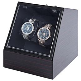 LISCN Wooden Auto Silent Watch Winder Irregular Shape Transparent Cover Wristwatch Box with EU Plug Luxury 2 Box Automatic Watch217d