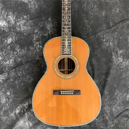 All Solid Wood 39 Inches OOO Style Acoustic Guitar Solid Cedar Top Abalone Inlays Ebony Fingerboard Rosewood Body Guitarra