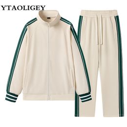 Men's Tracksuits Fashion Casual 2 Piece Set Street Clothing 2023 Zipper Cardigan TracksuitSweatpants Spring Autumn Seasons Male Suit 230909