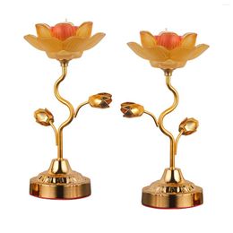 Candle Holders 2x Lotus Ghee Lamp Holder Elegant Tea Light Candleholder For Altar Wedding Table Centerpieces Desktop Festival