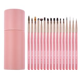 Nail Brushes EVAL 16PCS Set Art Brush Liner Painting Acrylic Powder UV Gel Manicure 230909