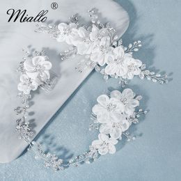 Wedding Hair Jewellery Miallo Handmade Flower Comb Clips for Women Accessories Silver Colour Bridal Prom Bride Headpiece Gifts 230909