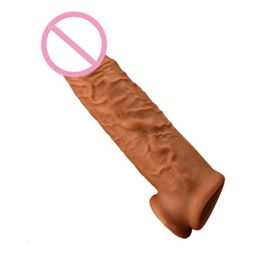 Sex Toys Massager Realistic Silicone Penis Extender Sleeve Delay Reusable Ejaculation for Man Cock M2