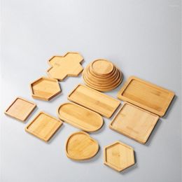 Bath Accessory Set Moistureproof Bamboo Tray Creative Idea Plant Home Decoration Placemat Drink Pot Rack Mat Bearing Objects