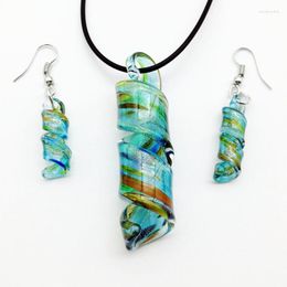 Necklace Earrings Set 6Set Swirl Lampwork Murano Glass Beads