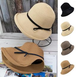 Шляпы с широкими полями, женская шляпа-клош, винтажная летняя шляпа-котелок от солнца для всего, пляжное ведро для вечеринки с карманом