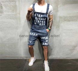 Men's Jeans Washed Jeans Men Letter Pocket Boyfriend Ripped Jeans For Men Overall Jumpsuit Streetwear Strap Jumpsuit Calca Masculina E213540596L230911